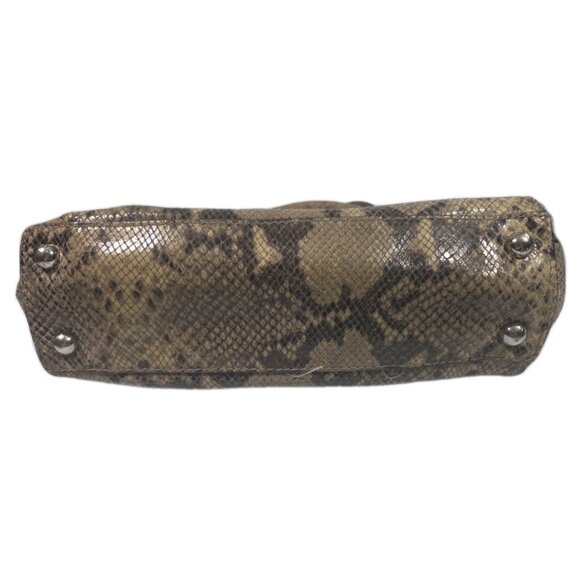 Michael Kors Hamilton Snake Skin Tan Black Large Shoulder Bag With Chain Strap - Picture 8 of 8
